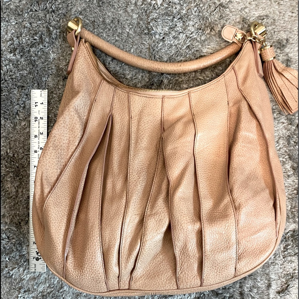Brahmin pleated shoulder tote large pebble leather
